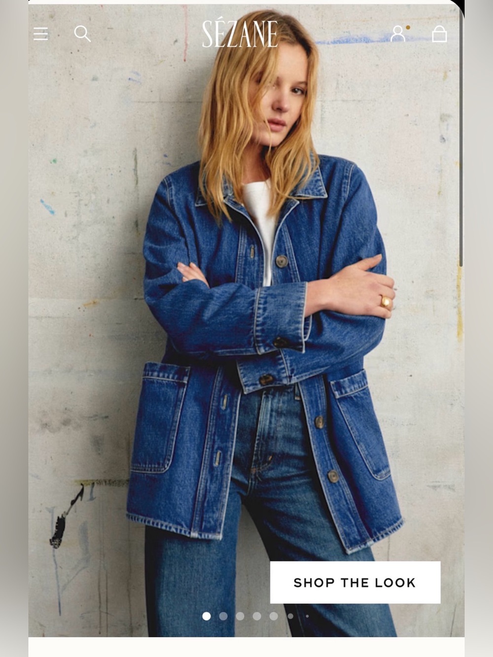 Sezane Gab Jacket in Denim Blue